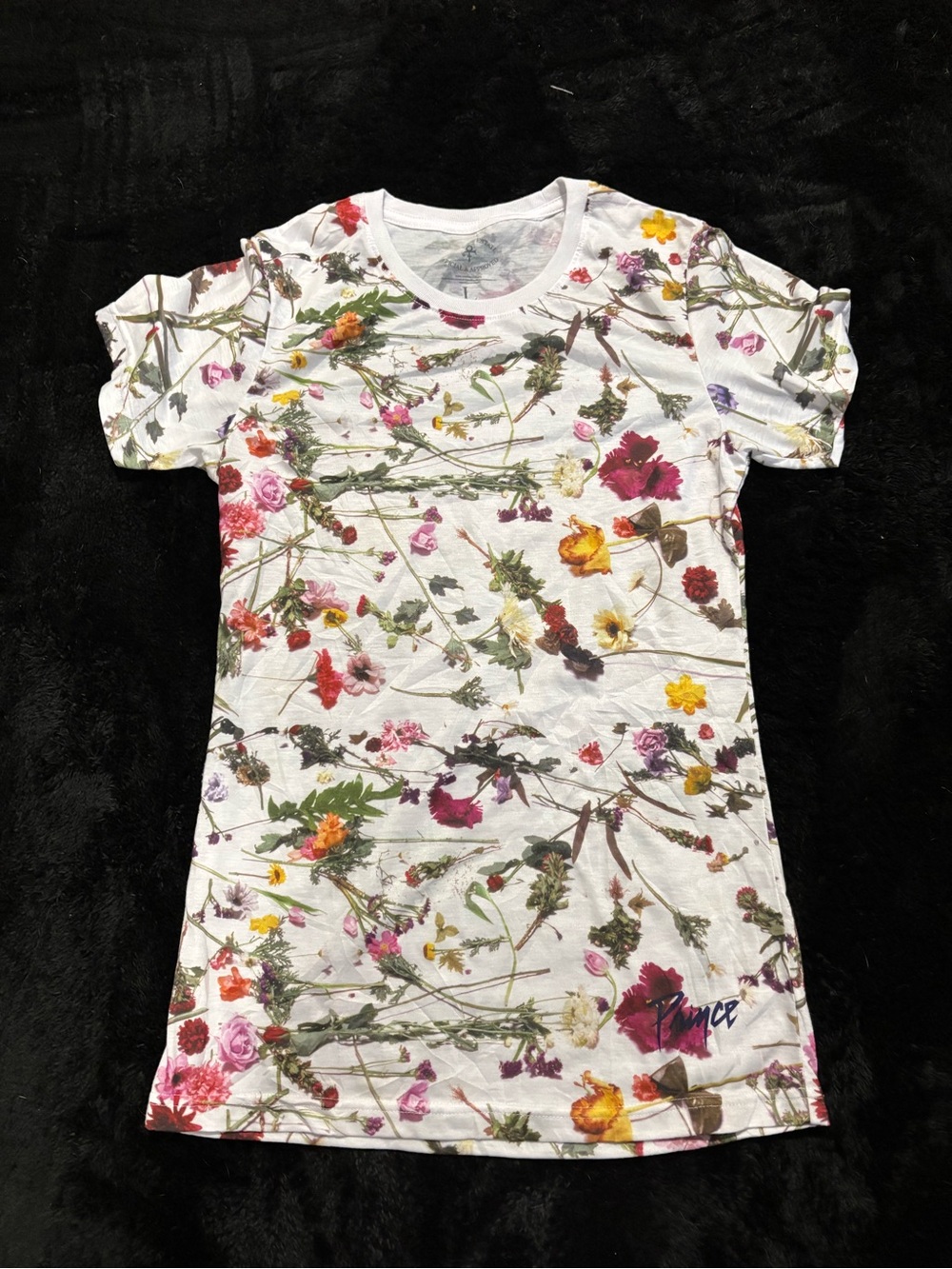Floral Print Short Sleeve Tee - White Multi